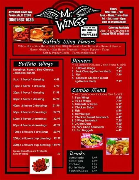 Mr wings - With Mr Wings' special mozzarella cheese and Italian recipe sauce. Add toppings for an additional charge. Square pizza (16') $19.99 Boneless Wings. 10 Piece Boneless Wings $16.99 ...